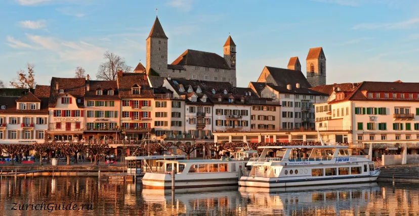 The castle and old town of Rapperswil above the harbour