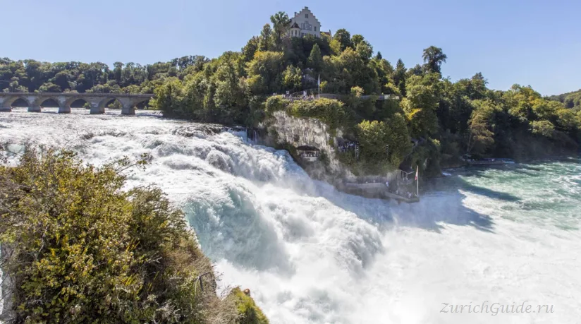 The Rhine Falls seen from the northern bank